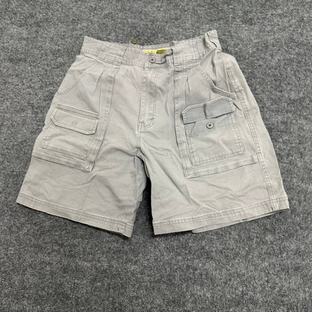 Cabela's Shorts Womens Size 10 Grey 7-Pocket Hiker Pleated Cargo Utility Stretch